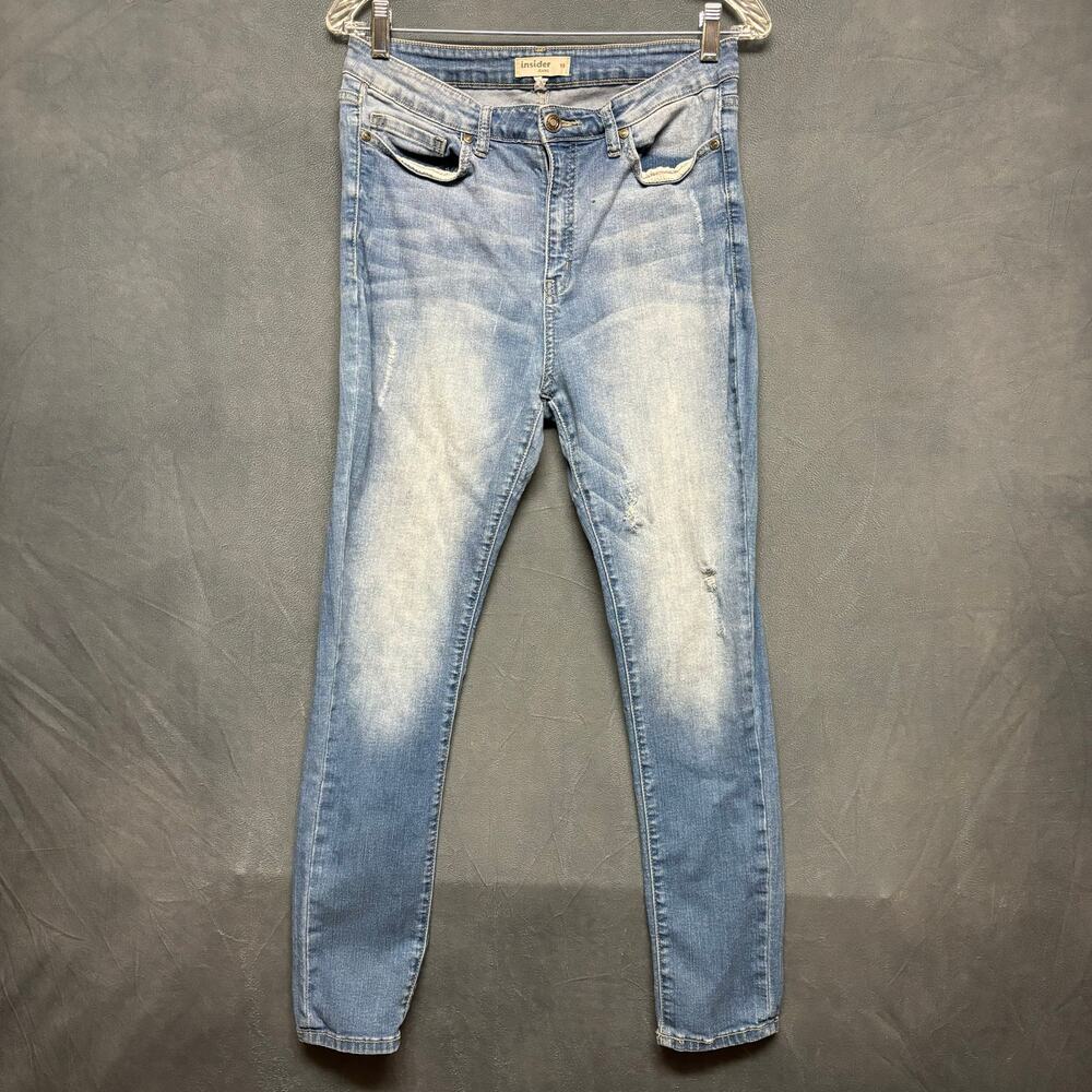Insider Skinny Jeans Womens Juniors 15 Distressed Y2K Normcore Faded Stretchy